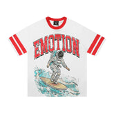 Mixed Emotion Striped Graphic Tee