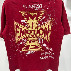 Mixed Emotion Distressed Typography Graphic Tee