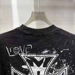 Mixed Emotion Distressed Handwritten Graphic Tee