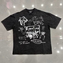 Mixed Emotion Distressed Handwritten Graphic Tee