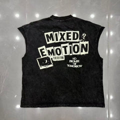 Mixed Emotion Layered Archive Sleeveless Top