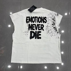 Mixed Emotion Distressed Sketch Sleeveless Top