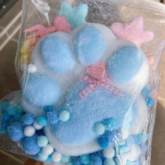800g Super Large Flocking Ultra Soft Silicone Cat Paw Squishy Toy Handmade Toy(Color can be customized)