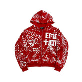 Mixed Emotion Red “Graffiti” Hoodie