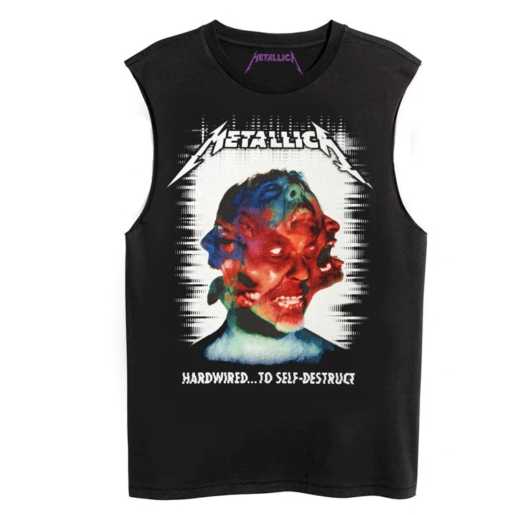 Metallica Rock Sleeveless T-shirt King of Metal Men's Loose Sleeveless Tank Top (15)