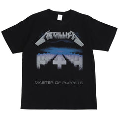 Metallica Metal Products Rock Band Digital Print American Street Hip Hop Retro Black Short sleeved T-shirt