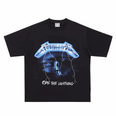 Metallica ride the lighting printed T-shirt band washed for vintage