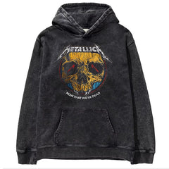 Metallica metal band James Hetfield punk distressed washed retro batik hooded sweatshirt (20)