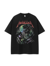 Metallica metal band retro American street niche design, dark shoulder rock short sleeved T-shirt