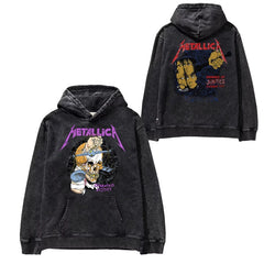 Metallica metal band James Hetfield punk distressed washed retro batik hooded sweatshirt (27)