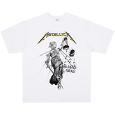 Metal band short sleeved t-shirt Metallica rock poster style men's and women's round neck pure cotton James Hetfield