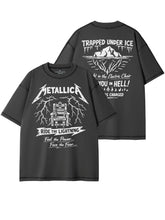 METALLICA金属乐队复古美式街头设计感圆领宽松纯棉摇滚短袖T恤