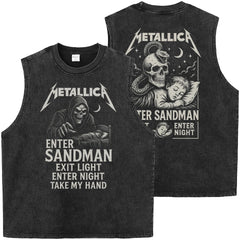 Metallica Heavy American Retro Washed Outdated Loose Rock Sleeveless T-shirt, Camback Tank Top