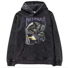Metallica metal band James Hetfield punk distressed washed retro batik hooded sweatshirt (14)