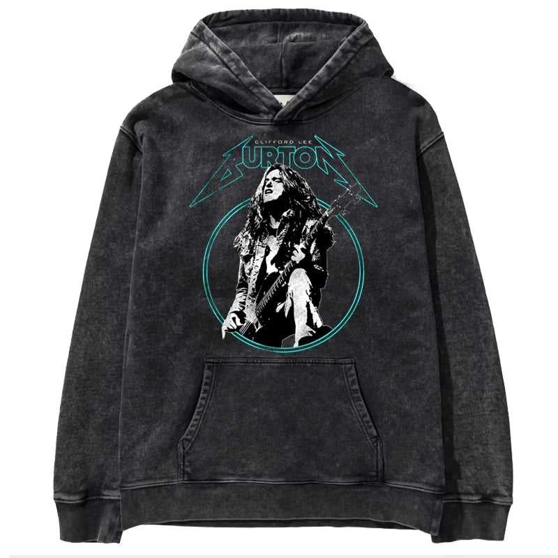 Metallica metal band James Hetfield punk distressed washed retro batik hooded sweatshirt (24)
