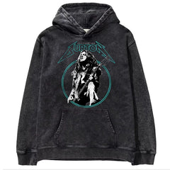 Metallica metal band James Hetfield punk distressed washed retro batik hooded sweatshirt (24)