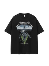 Metallica metal band retro American street niche dark vtg loose shoulder rock short sleeved T-shirt