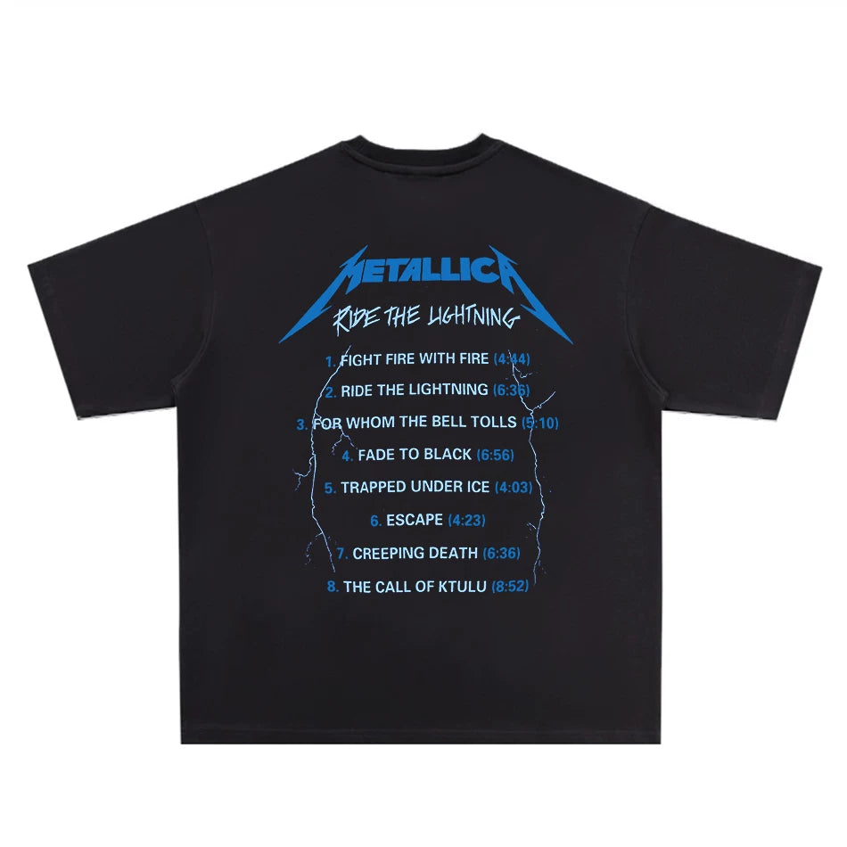 Metallica ride the lighting printed T-shirt band washed for vintage