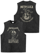 METALLICA金属乐队重磅美式复古水洗做旧宽松摇滚无袖T恤坎肩背心