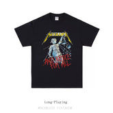 T-shirt Metallica Metal Band Short Sleeve Rock Punk Round Neck Male Female Couple Same Style Pure Cotton Trendy Print