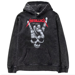 Metallica metal band James Hetfield punk distressed washed retro batik hooded sweatshirt (10)