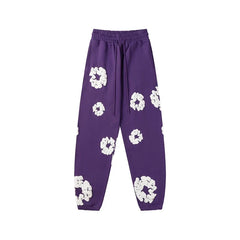 Denim Tears Cotton Wreath Graphic Sweatpants - Purple