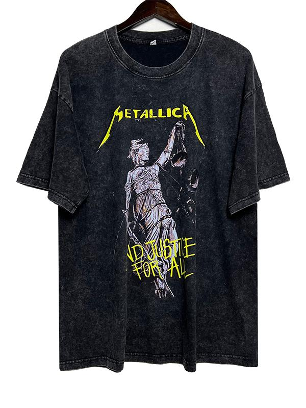 Metallica metal band's rock washed-out distressed T-shirt
