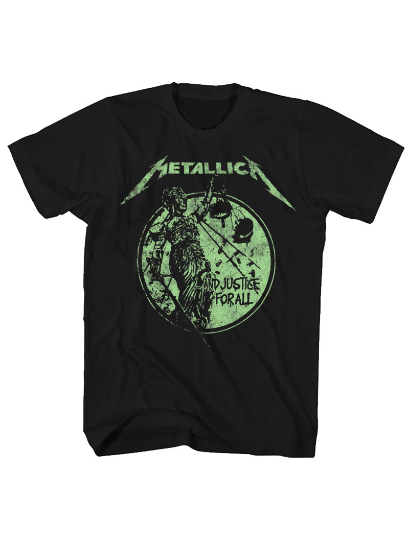 Metallica Retro Print Rock Metal Band Short-Sleeved T-Shirt