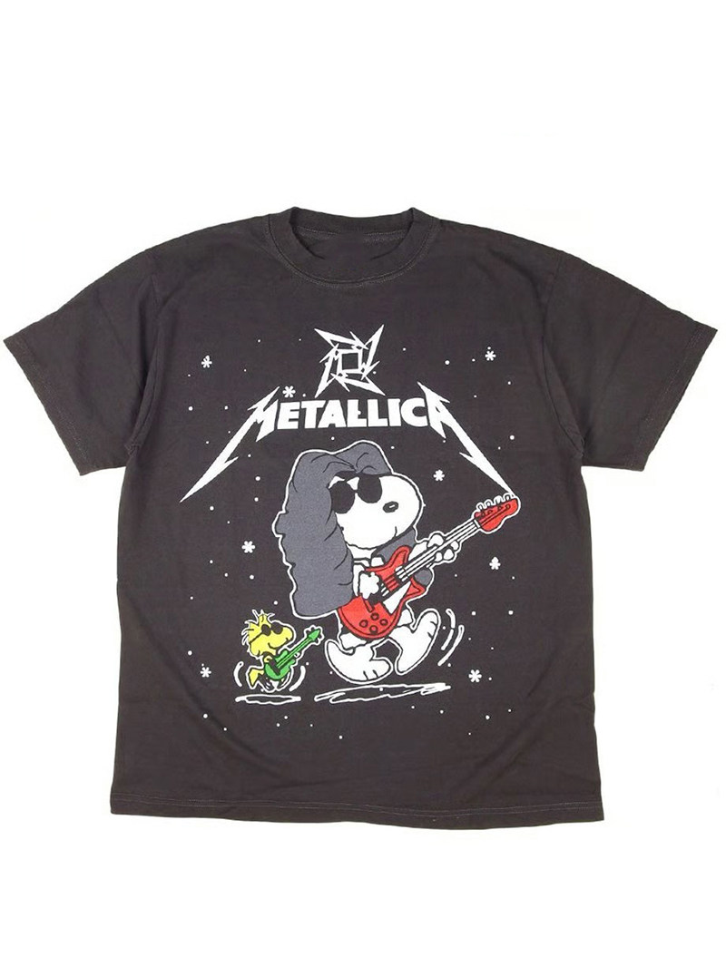 METALLICA Metal Kings band x Snoopy collaboration T-shirt
