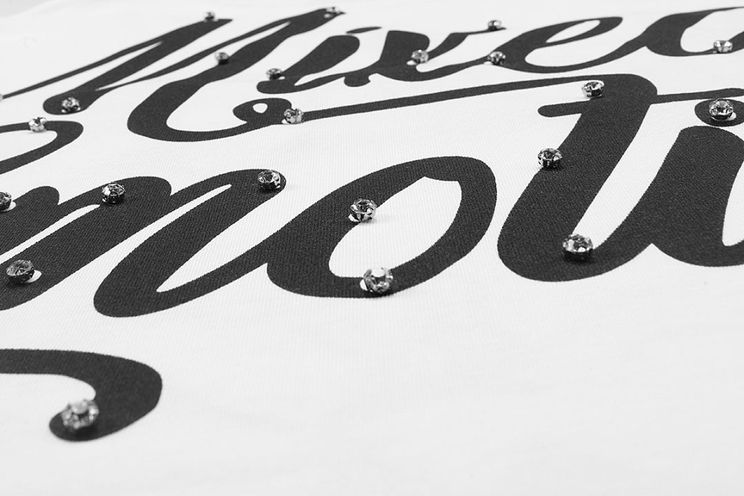 Mixed Emotion Rhinestone Graphic Tee
