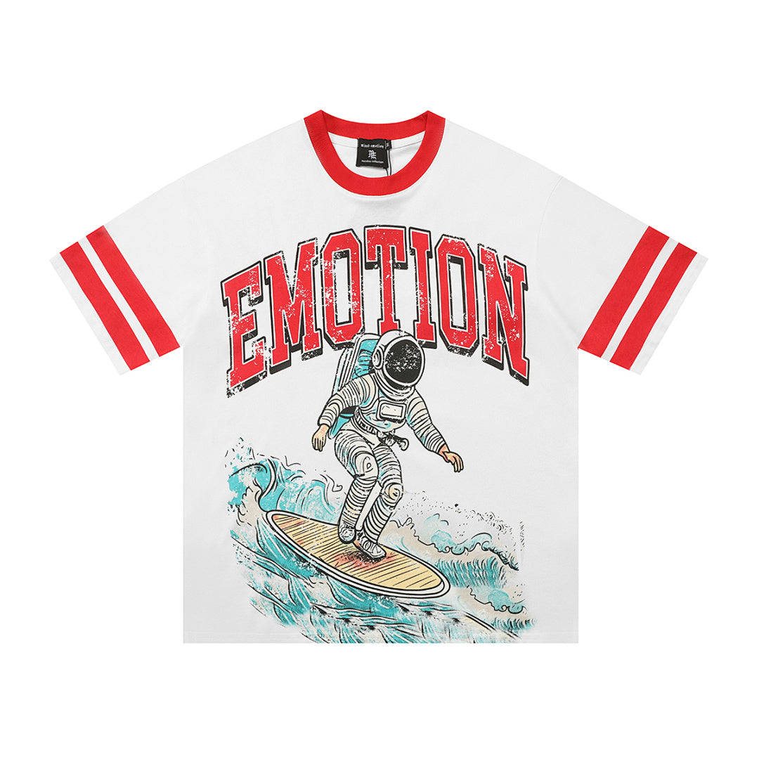Mixed Emotion Striped Graphic Tee