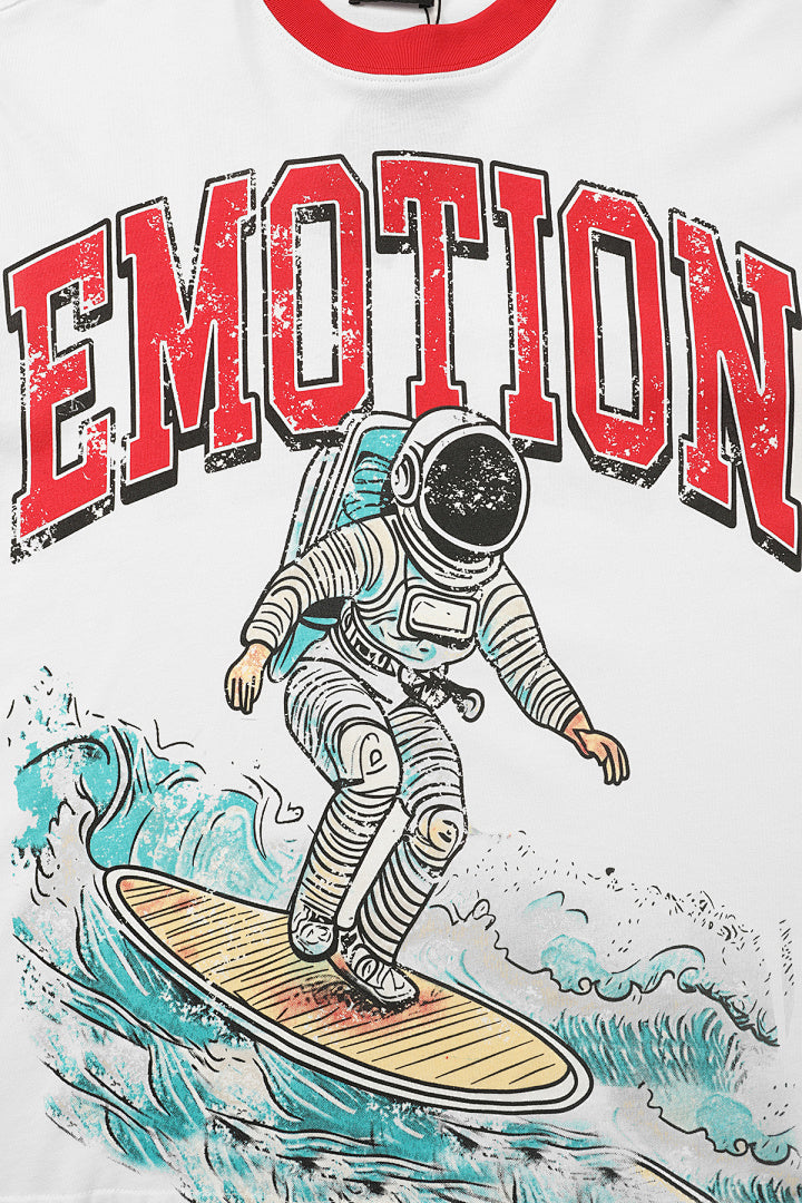 Mixed Emotion Striped Graphic Tee