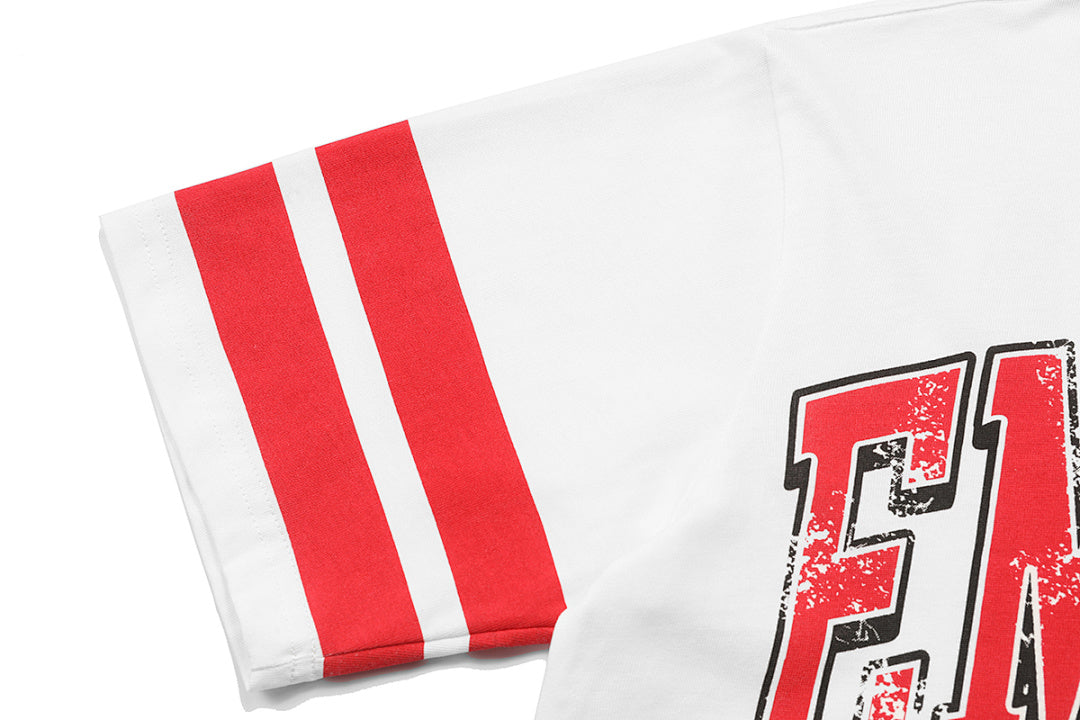 Mixed Emotion Striped Graphic Tee