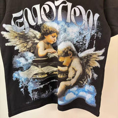 Mixed Emotion Angelic Figure Graphic Tee