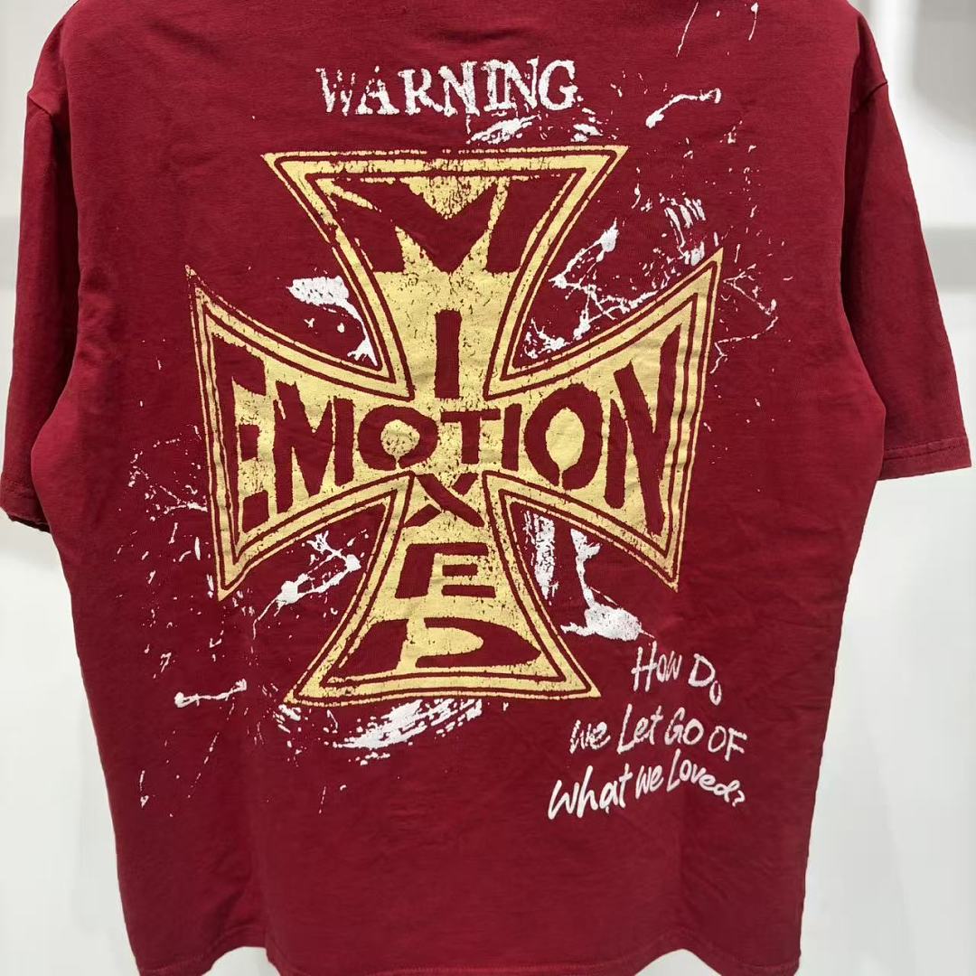 Mixed Emotion Distressed Typography Graphic Tee