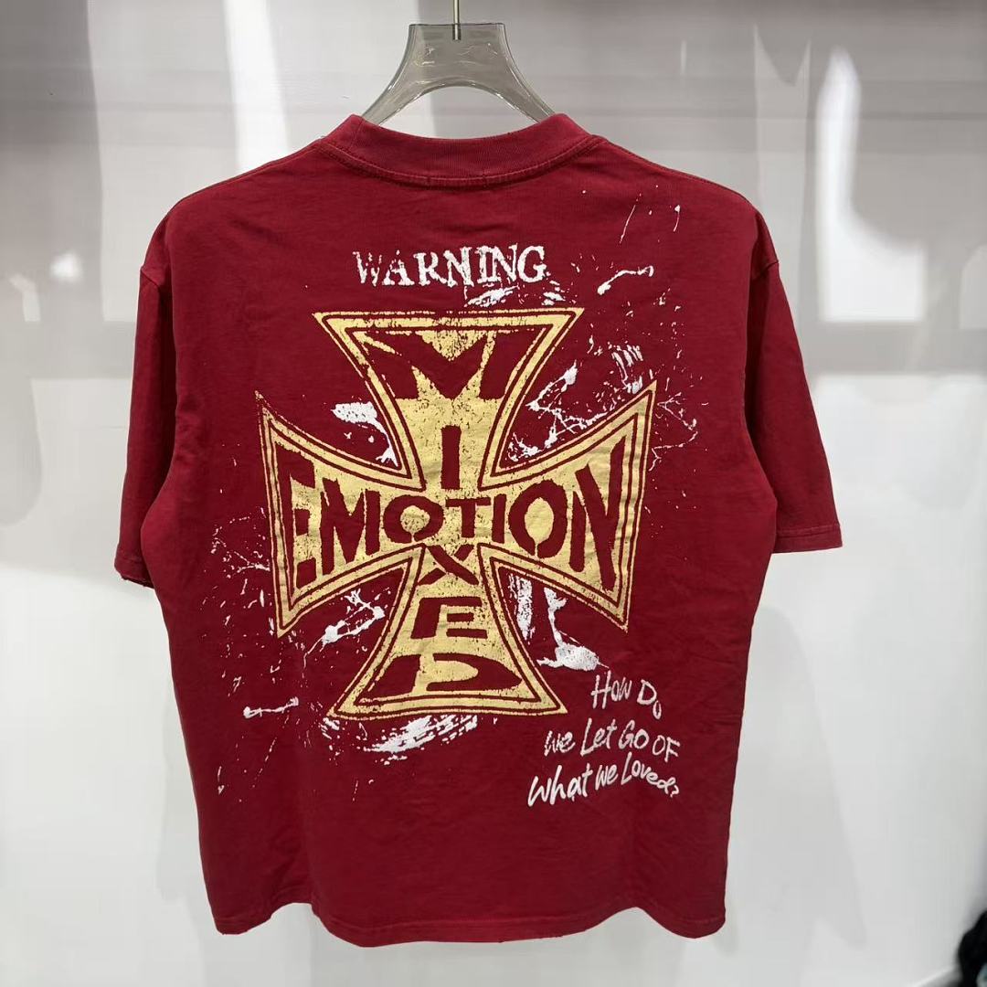 Mixed Emotion Distressed Typography Graphic Tee