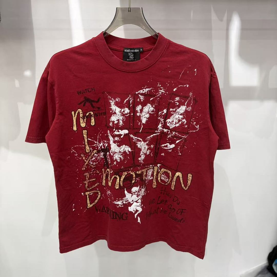 Mixed Emotion Distressed Typography Graphic Tee