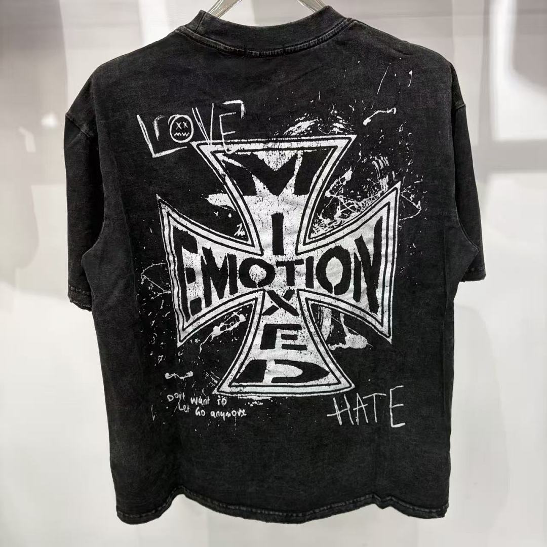 Mixed Emotion Distressed Handwritten Graphic Tee