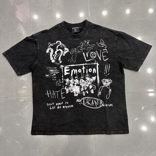 Mixed Emotion Distressed Handwritten Graphic Tee