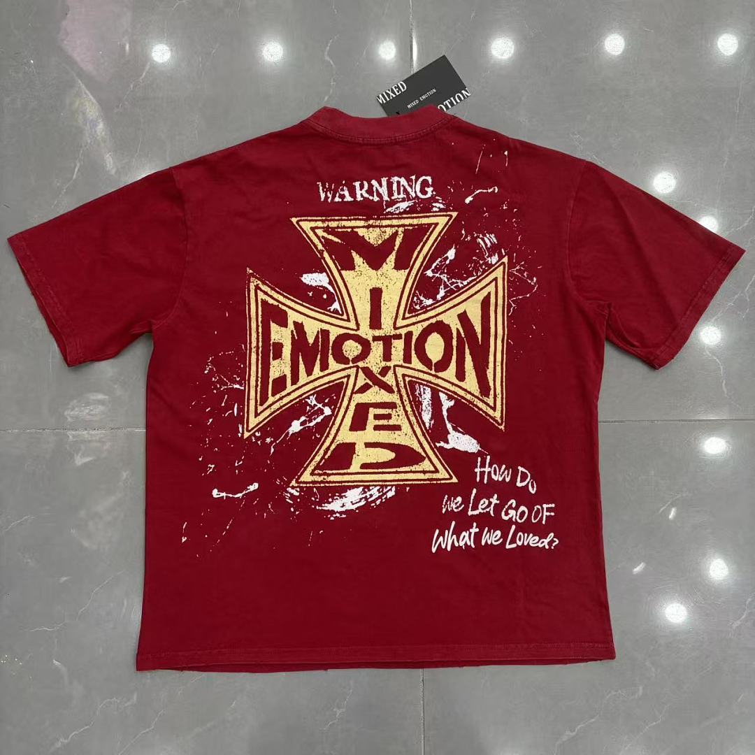 Mixed Emotion Distressed Typography Graphic Tee