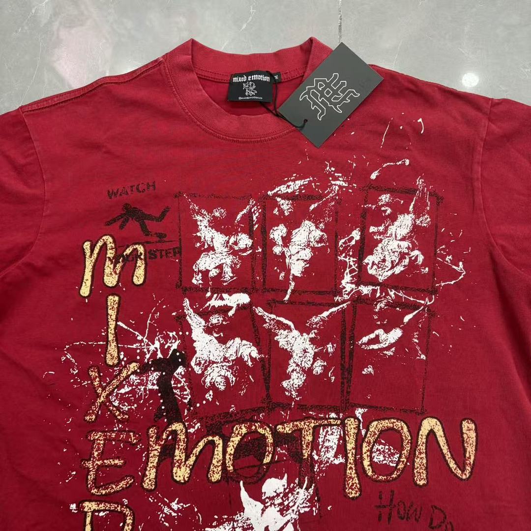 Mixed Emotion Distressed Typography Graphic Tee