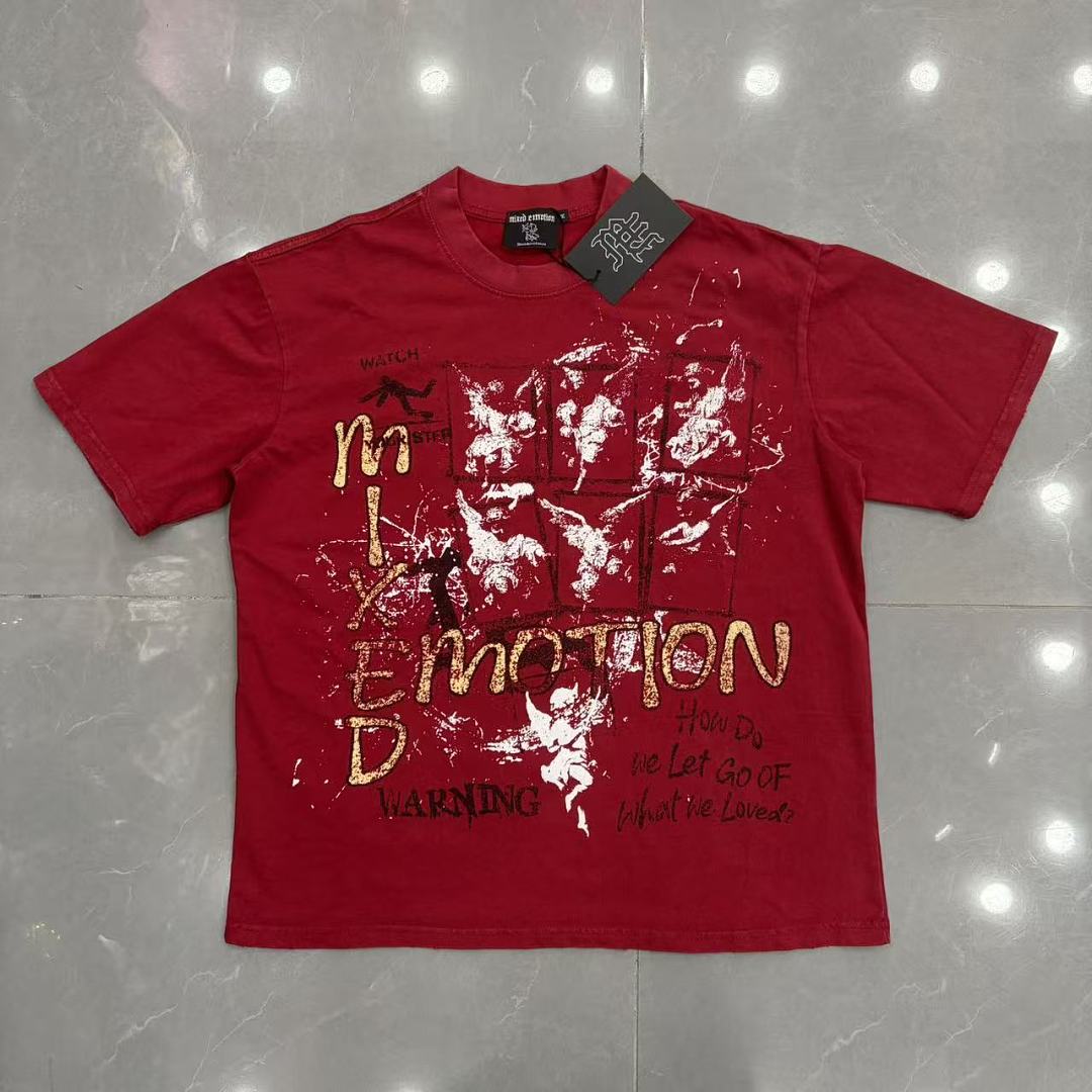 Mixed Emotion Distressed Typography Graphic Tee