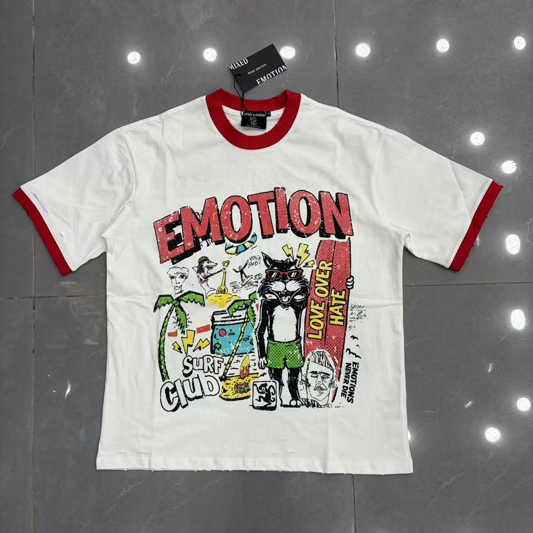Mixed Emotion Contrast Trim Graphic Tee