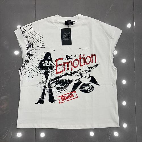 Mixed Emotion Distressed Sketch Sleeveless Top
