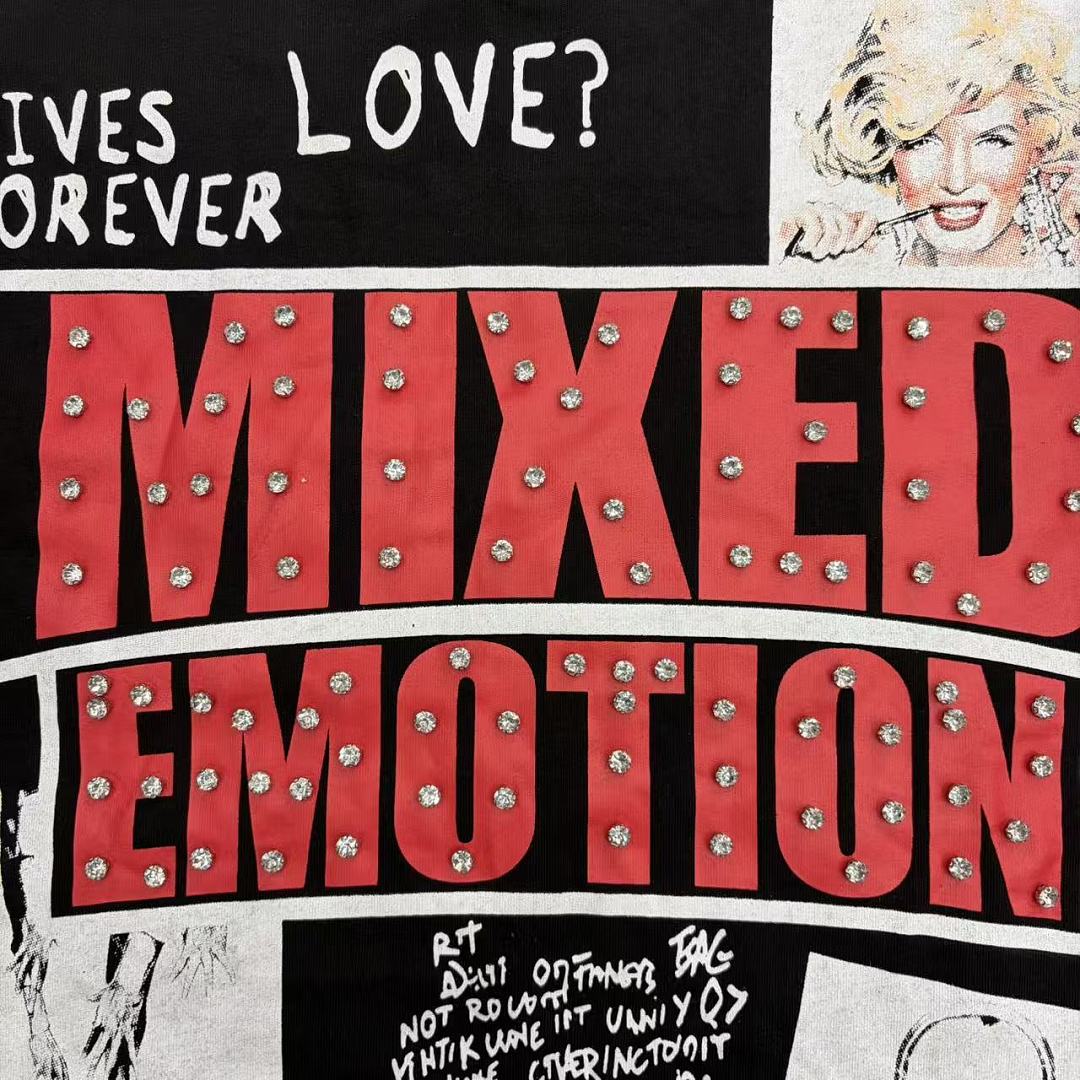 Mixed Emotion Graphic Collage T-Shirt