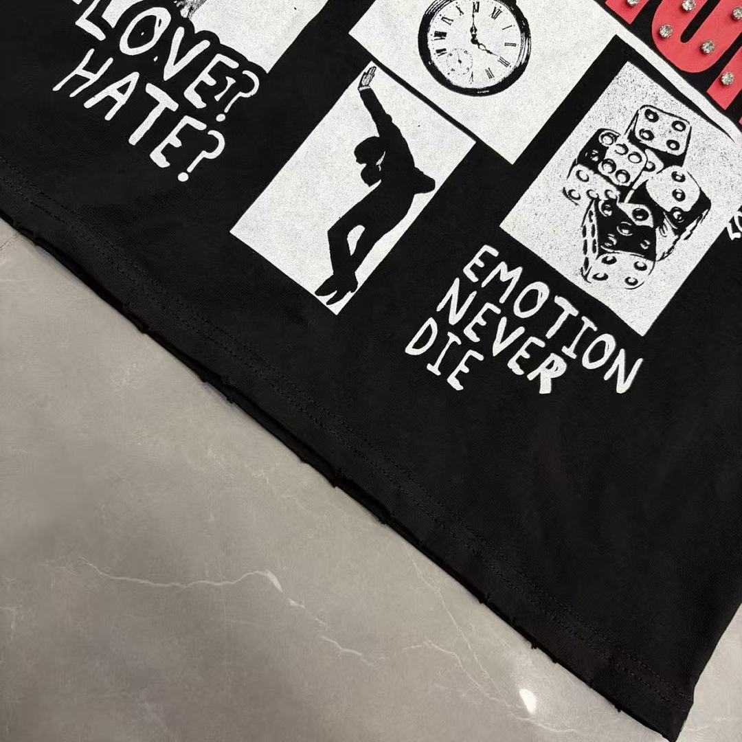 Mixed Emotion Graphic Collage T-Shirt