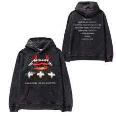 Metallica metal band James Hetfield punk distressed washed retro batik hooded sweatshirt (31)