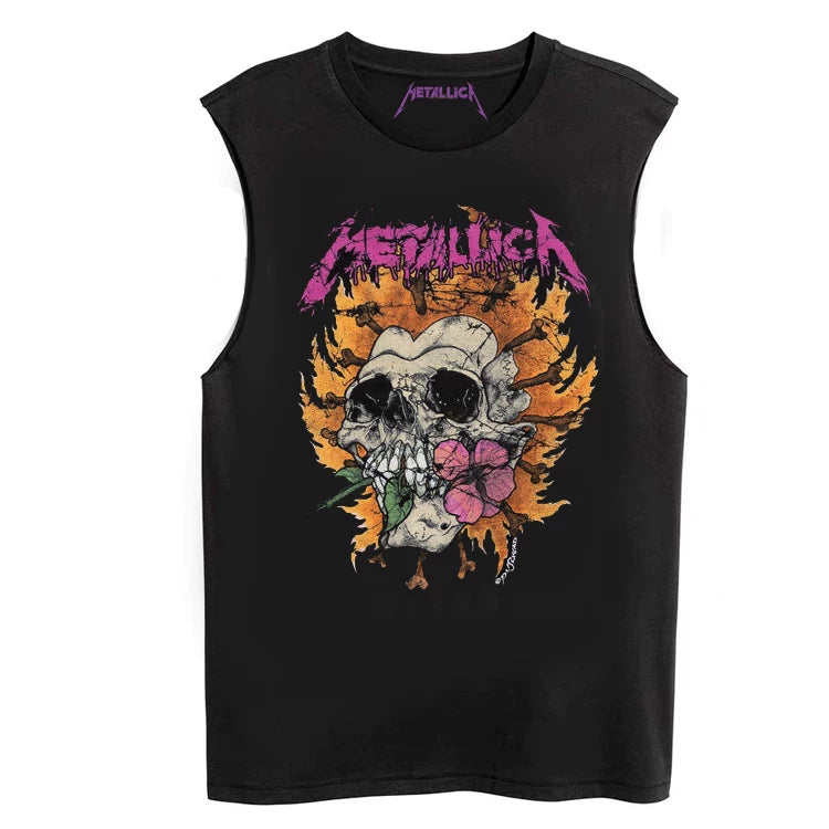 Metallica Rock Sleeveless T-shirt King of Metal Men's Loose Sleeveless Tank Top (6)