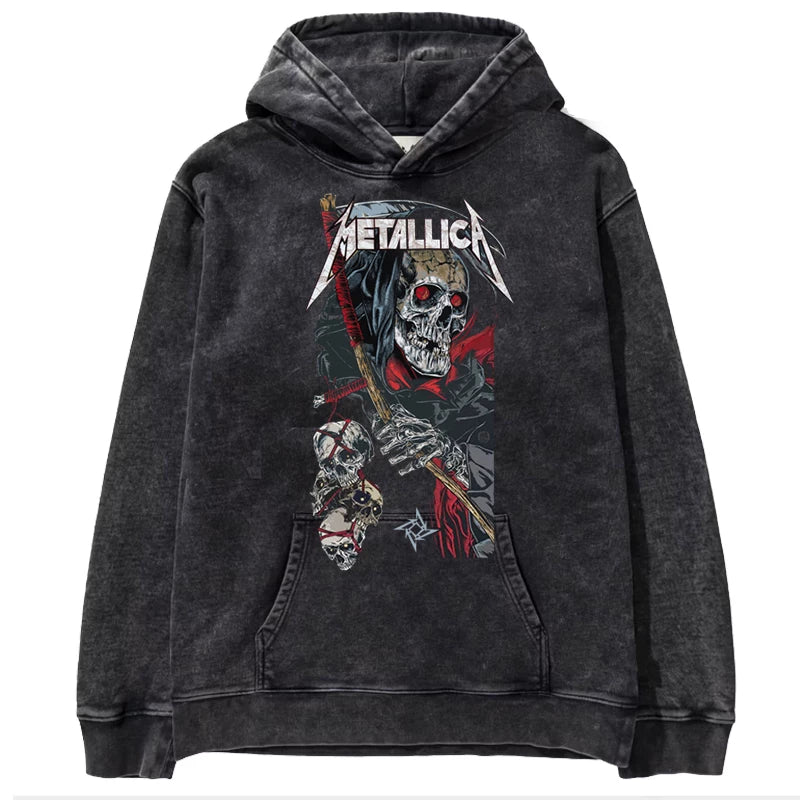 Metallica metal band James Hetfield punk distressed washed retro batik hooded sweatshirt (5)