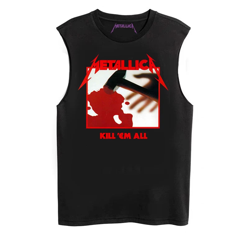 Metallica Rock Sleeveless T-shirt King of Metal Men's Loose Sleeveless Tank Top (16)